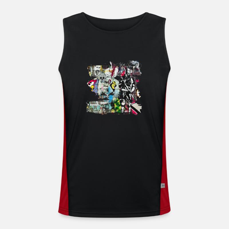 Graffiti style Splash hip hop colors painter color Men's Functional Contrast Tank Top 