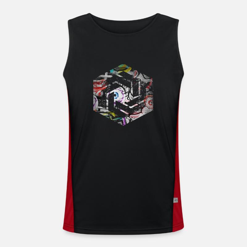 Hexagon-Programmierung Programmierer Codierung geometrisch Funktionelles Kontrast-Tank Top für Männer 