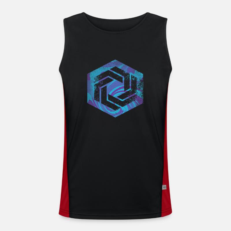Hexagon-Programmierung Programmierer Codierung geometrisch Funktionelles Kontrast-Tank Top für Männer 