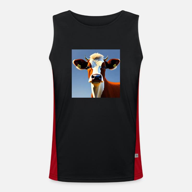 Vache brune et blanche Débardeur respirant contrasté Homme 