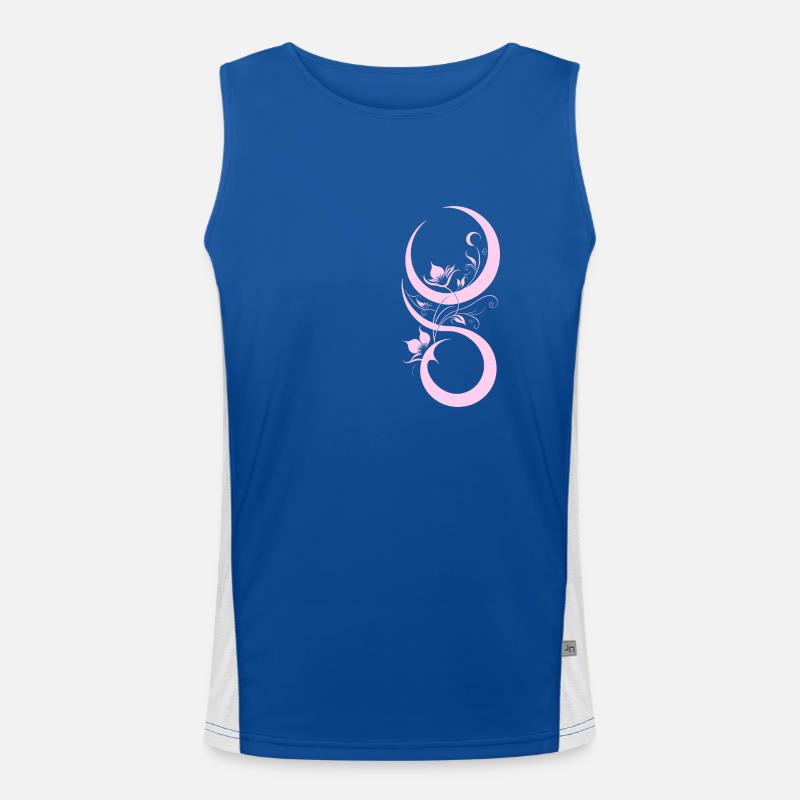 Pink flower and bow pattern Men's Functional Contrast Tank Top 