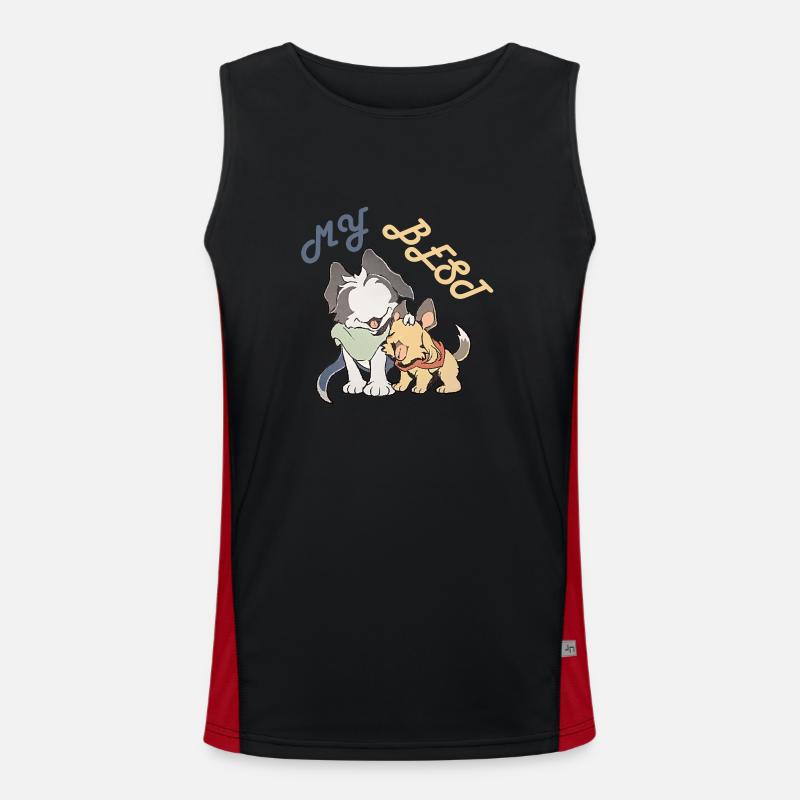 meine beste, einzigartige Katze-Hund-Freundschaft Funktionelles Kontrast-Tank Top für Männer 