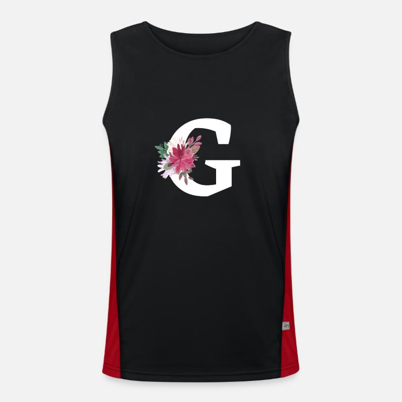 Buchstabe g blumig Funktionelles Kontrast-Tank Top für Männer 