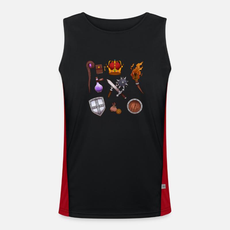 Fantasy Elements - Men's Functional Contrast Tank Top  - black/red
