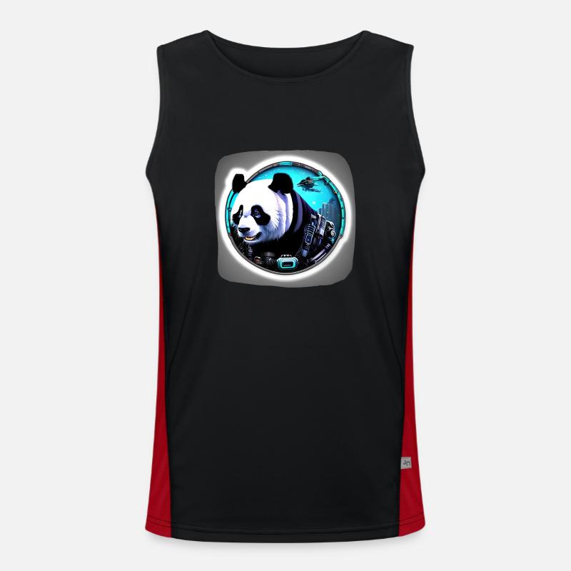 Futuristic Space Panda Men's Functional Contrast Tank Top 