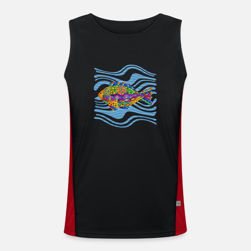 Fisch Funktionelles Kontrast-Tank Top für Männer 