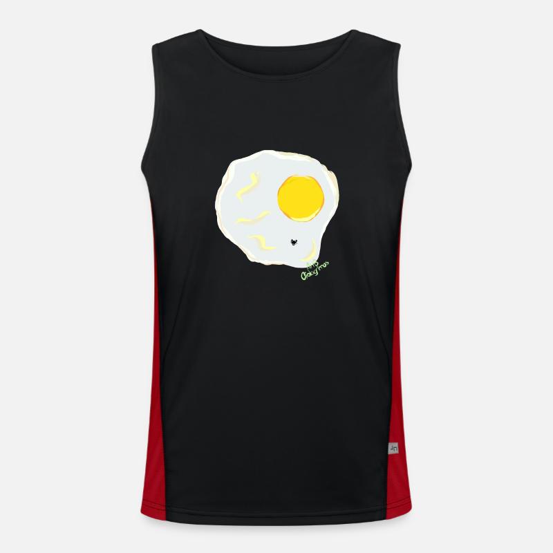 FRIED EGG v fly - Men's Functional Contrast Tank Top  - black/red
