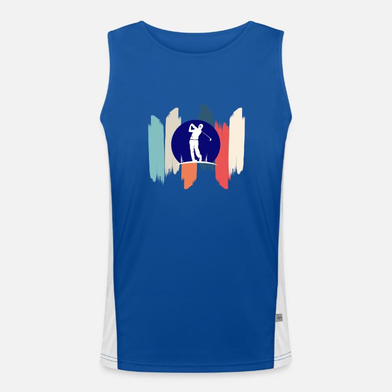 Retro-Regenbogengolf Funktionelles Kontrast-Tank Top für Männer 