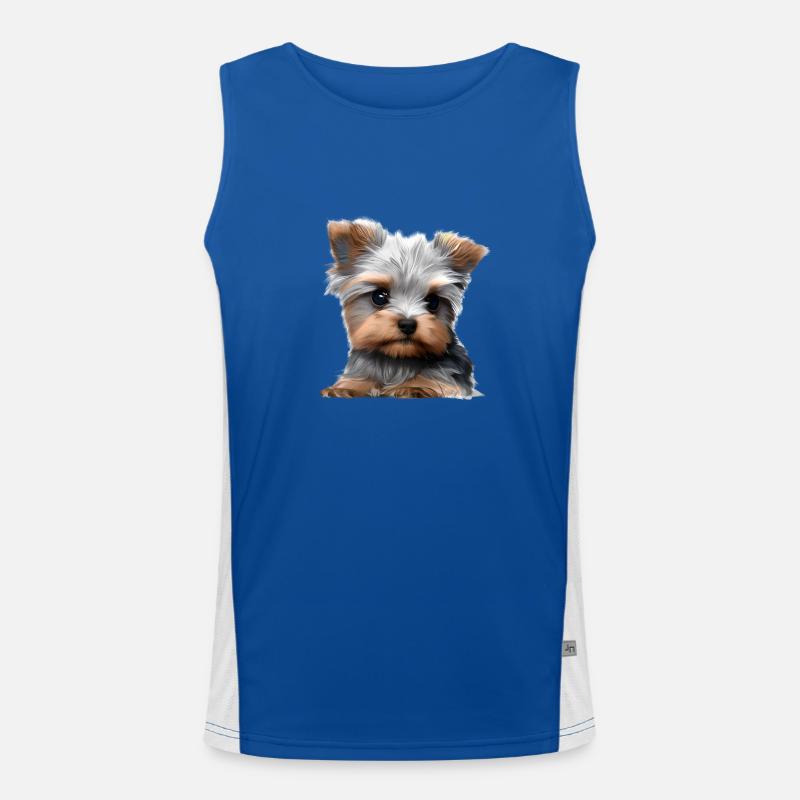 Yorkshire Terrier chien propriétaire chien chiot Débardeur respirant contrasté Homme 