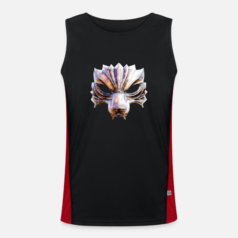 Wolf warrior mask Men's Functional Contrast Tank Top 