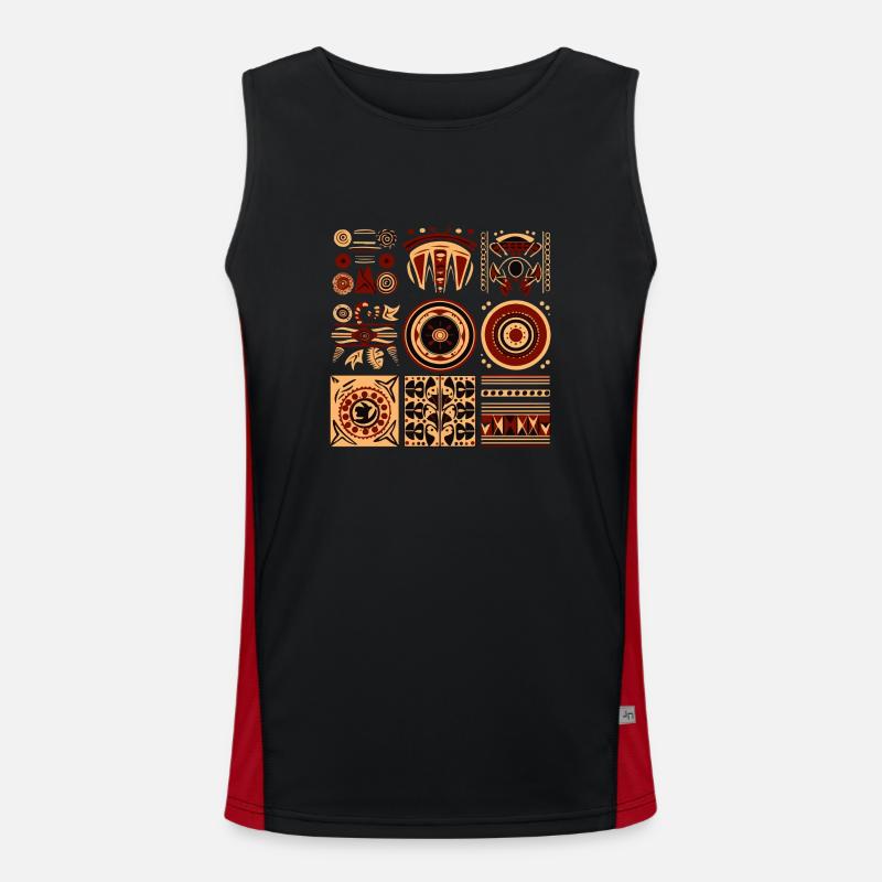 Afrikanische Folklore Funktionelles Kontrast-Tank Top für Männer 