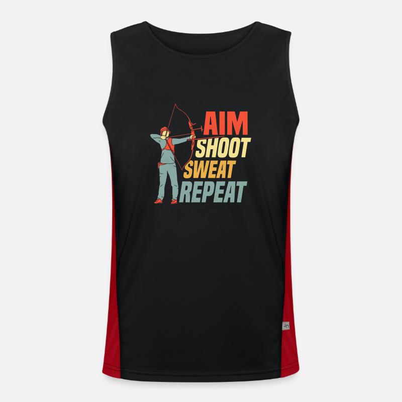 Tir Aim Sweat Répéter Arc & Flèches Tir à l’arc sur cible Débardeur respirant contrasté Homme 