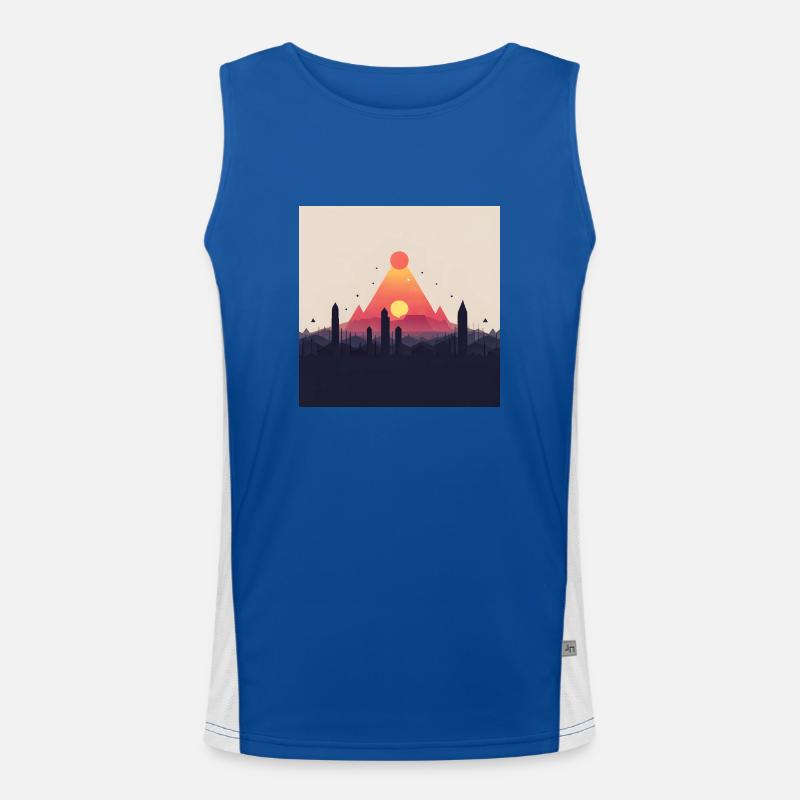 abstrakte Pyramide Funktionelles Kontrast-Tank Top für Männer 
