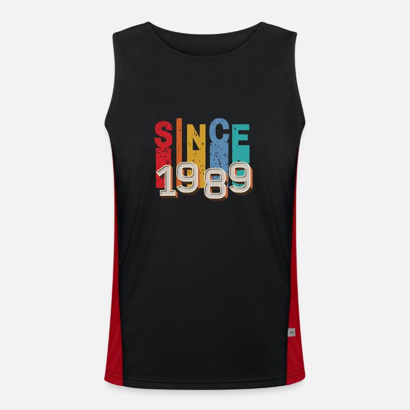 Seit 1989 retro Funktionelles Kontrast-Tank Top für Männer 