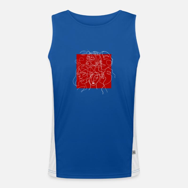 Línea frontal roja Camiseta funcional de tirantes en contraste para hombre 