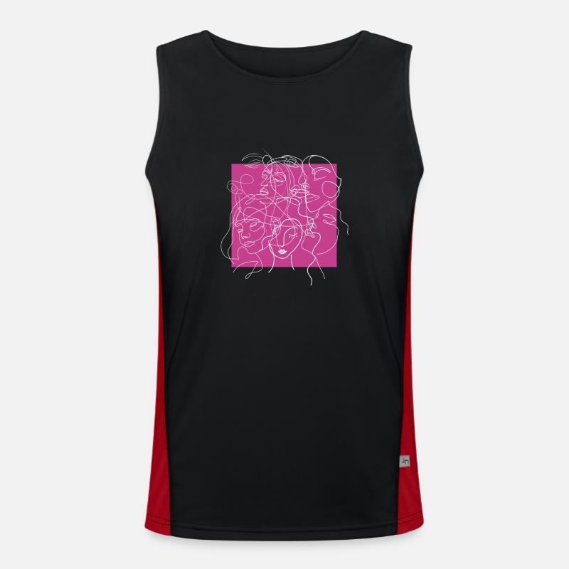 Gesichtslinie rosa Funktionelles Kontrast-Tank Top für Männer 