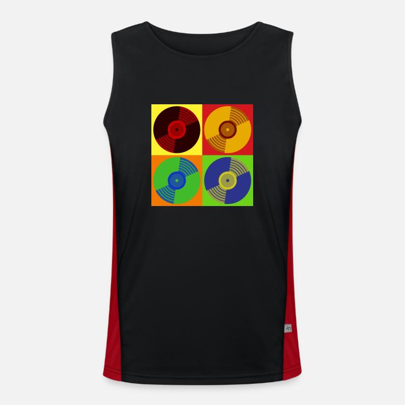 Vinyl Retro Men's Functional Contrast Tank Top 