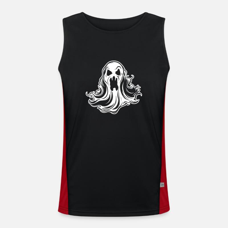 Ghost Ghosts Witching Hour Halloween Men's Functional Contrast Tank Top 