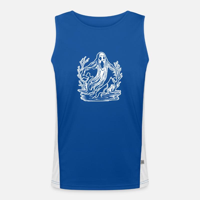 Ghost Ghosts Witching Hour Halloween Men's Functional Contrast Tank Top 