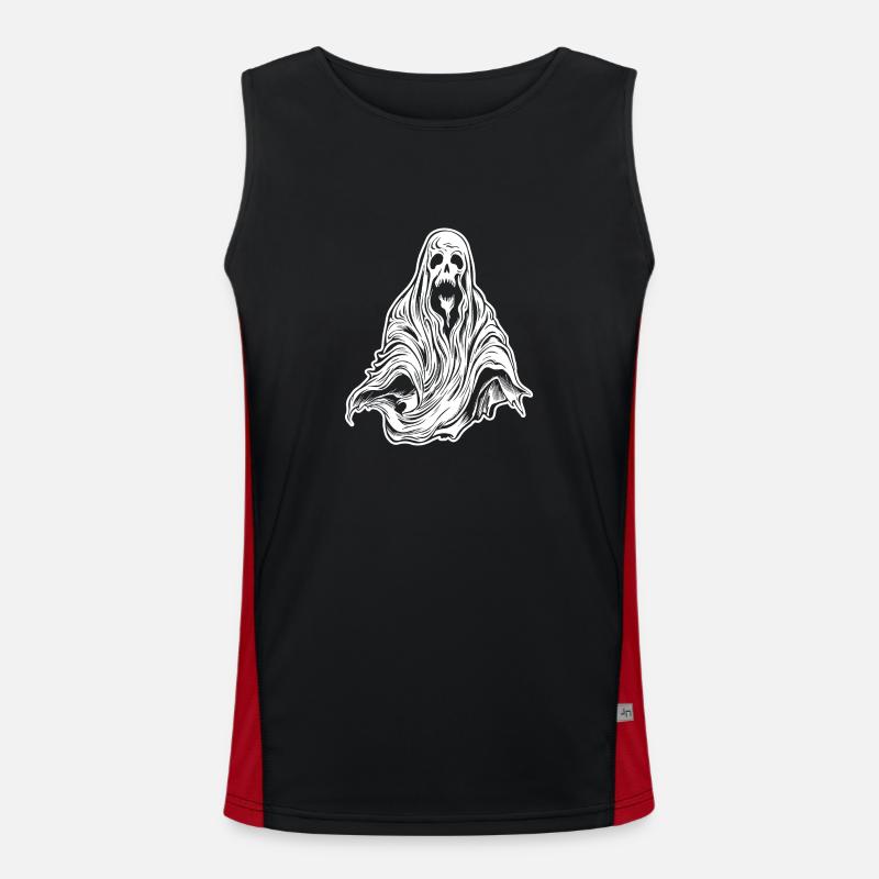 Ghost Ghosts Witching Hour Halloween - Men's Functional Contrast Tank Top - black/red