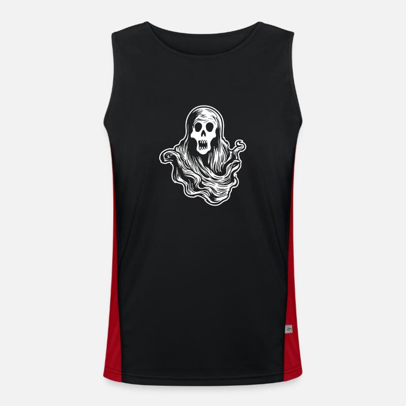 Ghost Ghosts Witching Hour Halloween Men's Functional Contrast Tank Top 