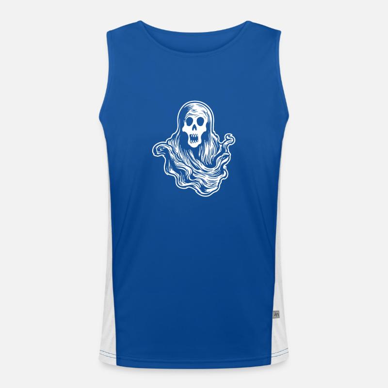 Ghost Ghosts Witching Hour Halloween Men's Functional Contrast Tank Top 