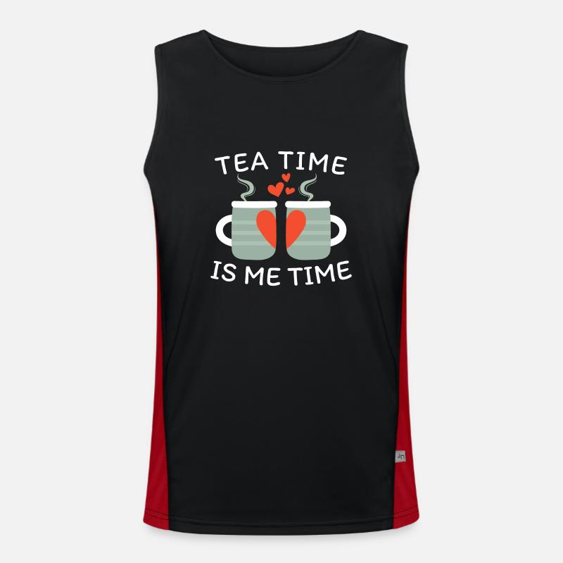 Tea time is me time Funktionelles Kontrast-Tank Top für Männer 
