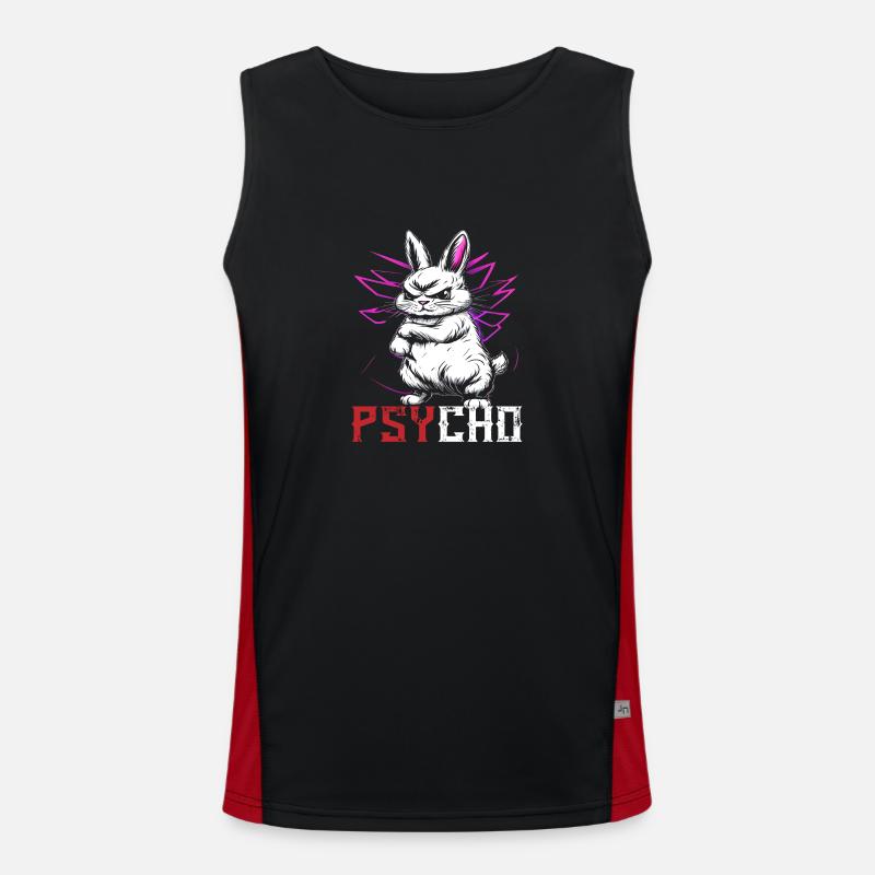 Psycho Rabbit Funktionelles Kontrast-Tank Top für Männer 