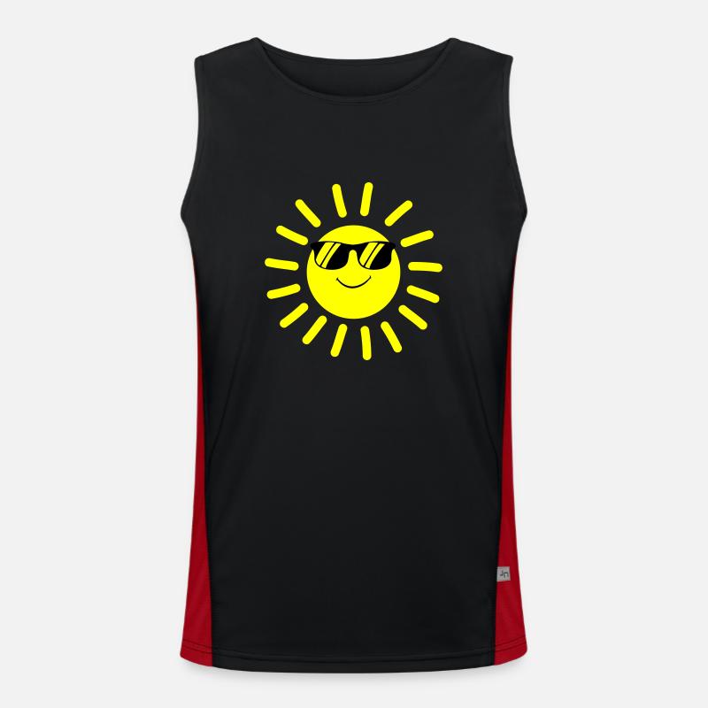 Sorriso del sole Canotta sportiva da uomo in contrasto cromatico 