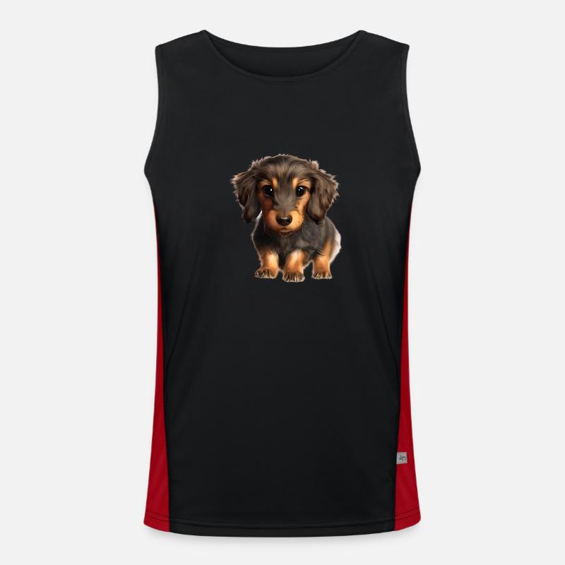 Dachshund Hund Hundehalter Dackelwelpe Hunde Funktionelles Kontrast-Tank Top für Männer 
