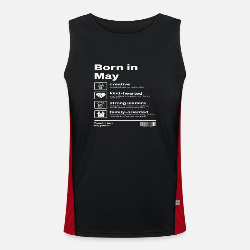 Born in May Funktionelles Kontrast-Tank Top für Männer 