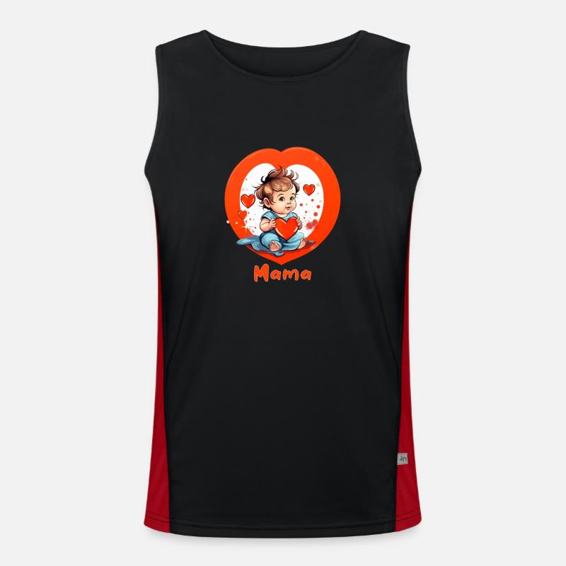 I love mom Men's Functional Contrast Tank Top 