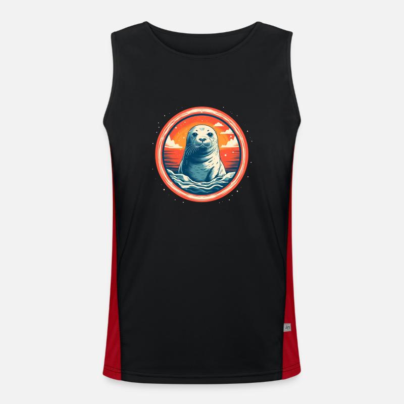 Süße Robbe Funktionelles Kontrast-Tank Top für Männer 