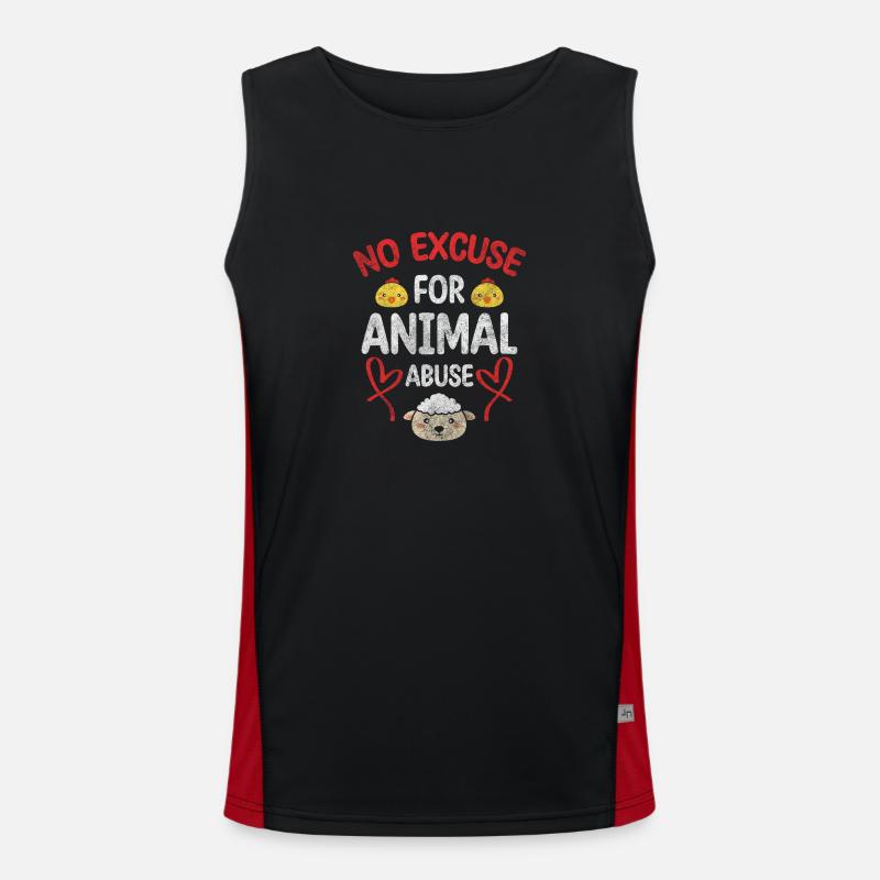 Tierschutz Aktivist Fleischlos Funktionelles Kontrast-Tank Top für Männer 