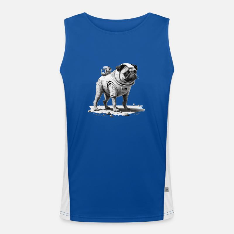 Mops auf dem Mars Funktionelles Kontrast-Tank Top für Männer 