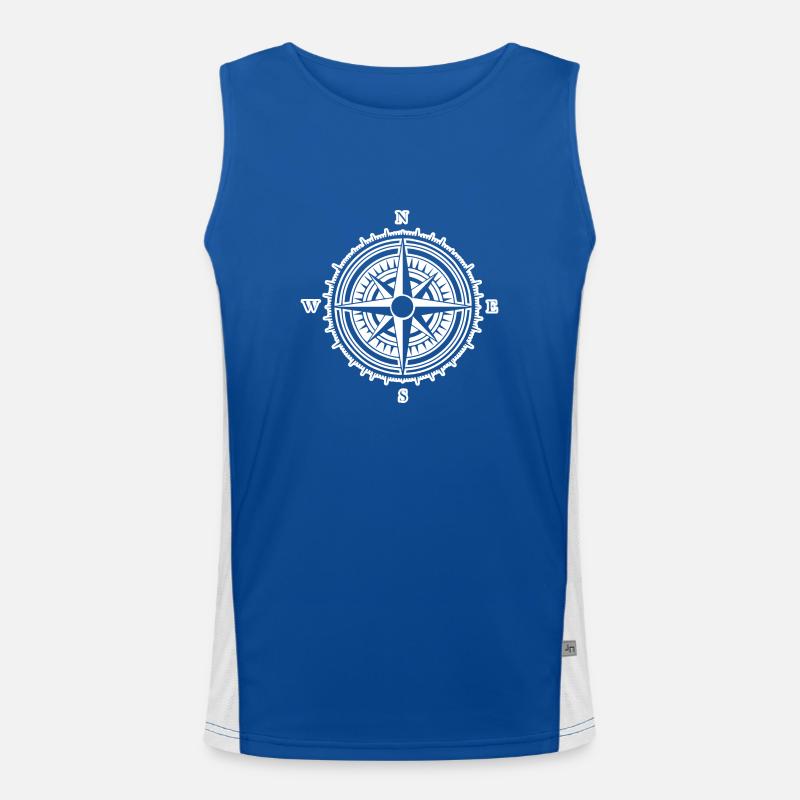 Kompass Nautik Segelboot Seefahrer Funktionelles Kontrast-Tank Top für Männer 
