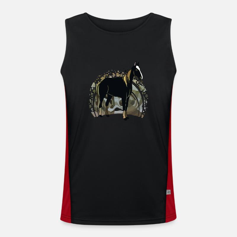 Pferd Funktionelles Kontrast-Tank Top für Männer 
