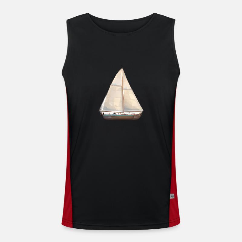 Sailing Ship Sailing Sailing Sailing Sailing Boat Men's Functional Contrast Tank Top 