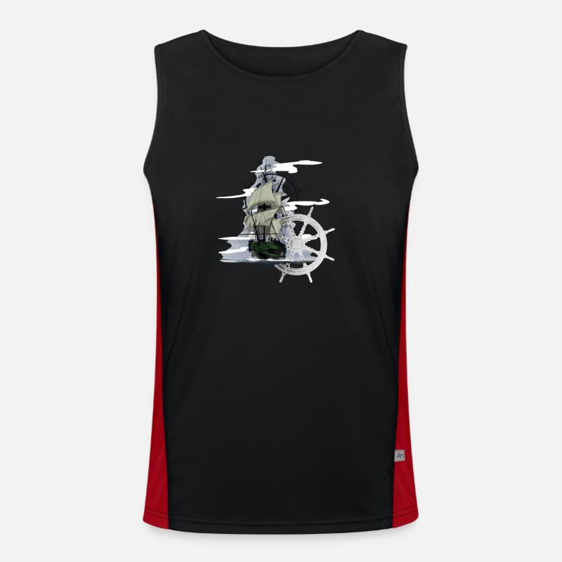 Sailing ship Men's Functional Contrast Tank Top 