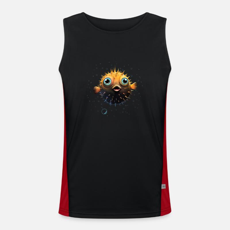 Puffer Fish Funktionelles Kontrast-Tank Top für Männer 