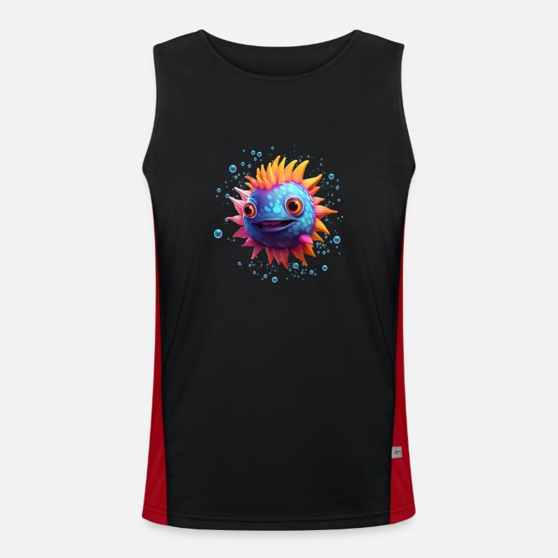 Puffer Fish Funktionelles Kontrast-Tank Top für Männer 