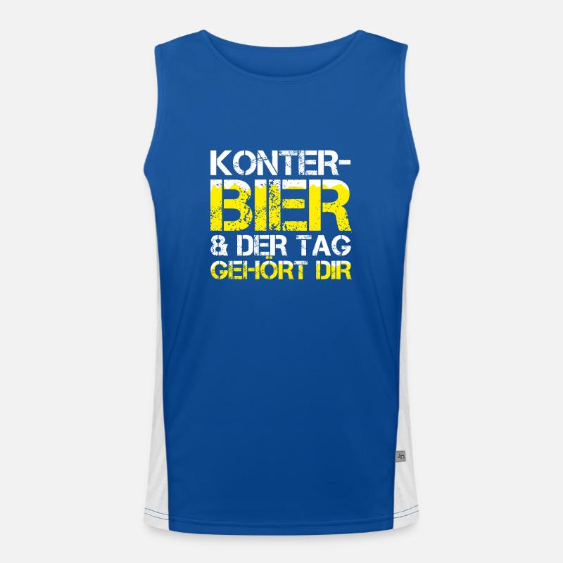 Lustiges Mallorca KONTERBIER & DER TAG GEHÖRT DIR Funktionelles Kontrast-Tank Top für Männer 