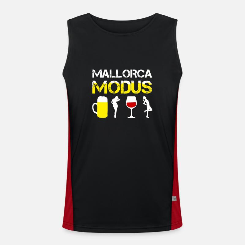 Lustiges MALLORCA MODUS, Saufen Bier Trinker Shirt Funktionelles Kontrast-Tank Top für Männer 