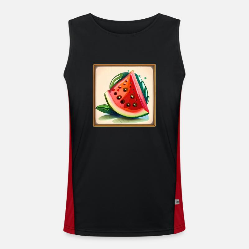 Melon frais Pastèque Wassermelone Débardeur respirant contrasté Homme 
