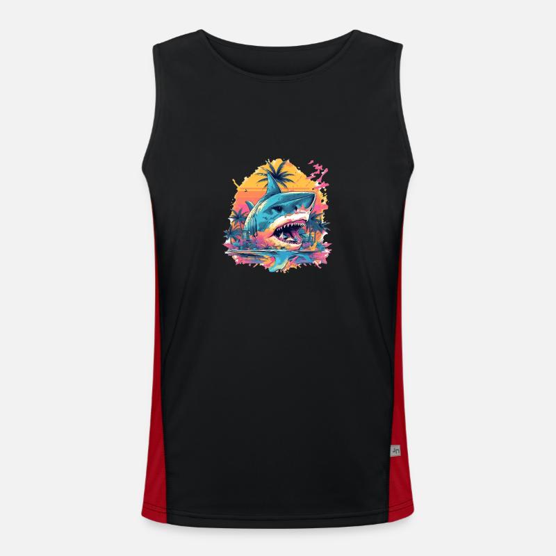 Shark Funktionelles Kontrast-Tank Top für Männer 