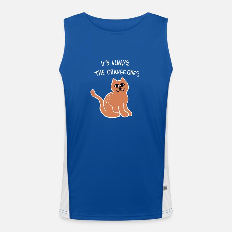 Es sind immer die Orange Meme Katze (Weiß) Funktionelles Kontrast-Tank Top für Männer 