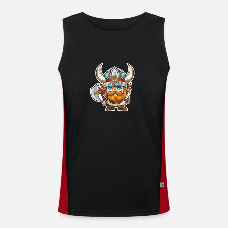 Der Ewige Krieger: Cartoon-Wikinger Harald Funktionelles Kontrast-Tank Top für Männer 