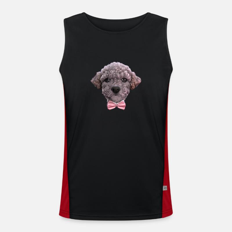 chiot caniche chien propriétaire caniche chiot chien amour Débardeur respirant contrasté Homme 