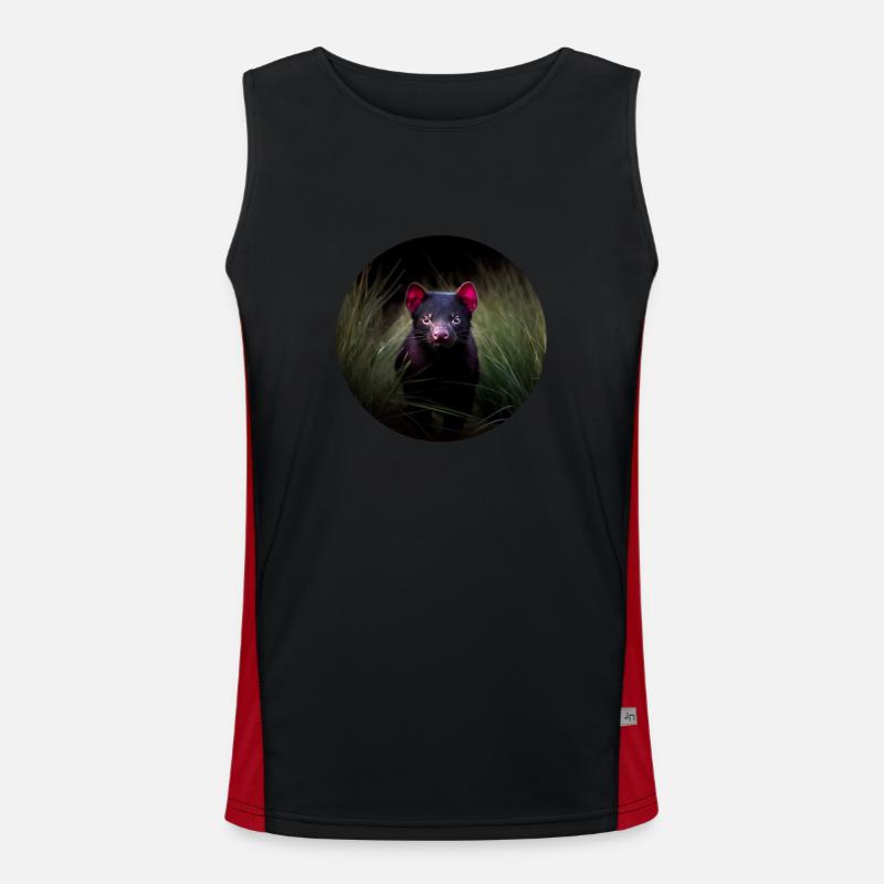 Lauernder Tasmanischer Teufel Funktionelles Kontrast-Tank Top für Männer 