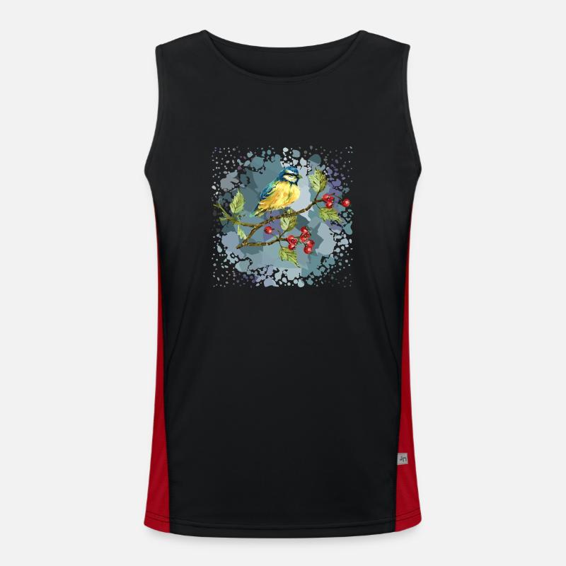 Bunter Vogel Funktionelles Kontrast-Tank Top für Männer 